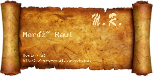Merő Raul névjegykártya
